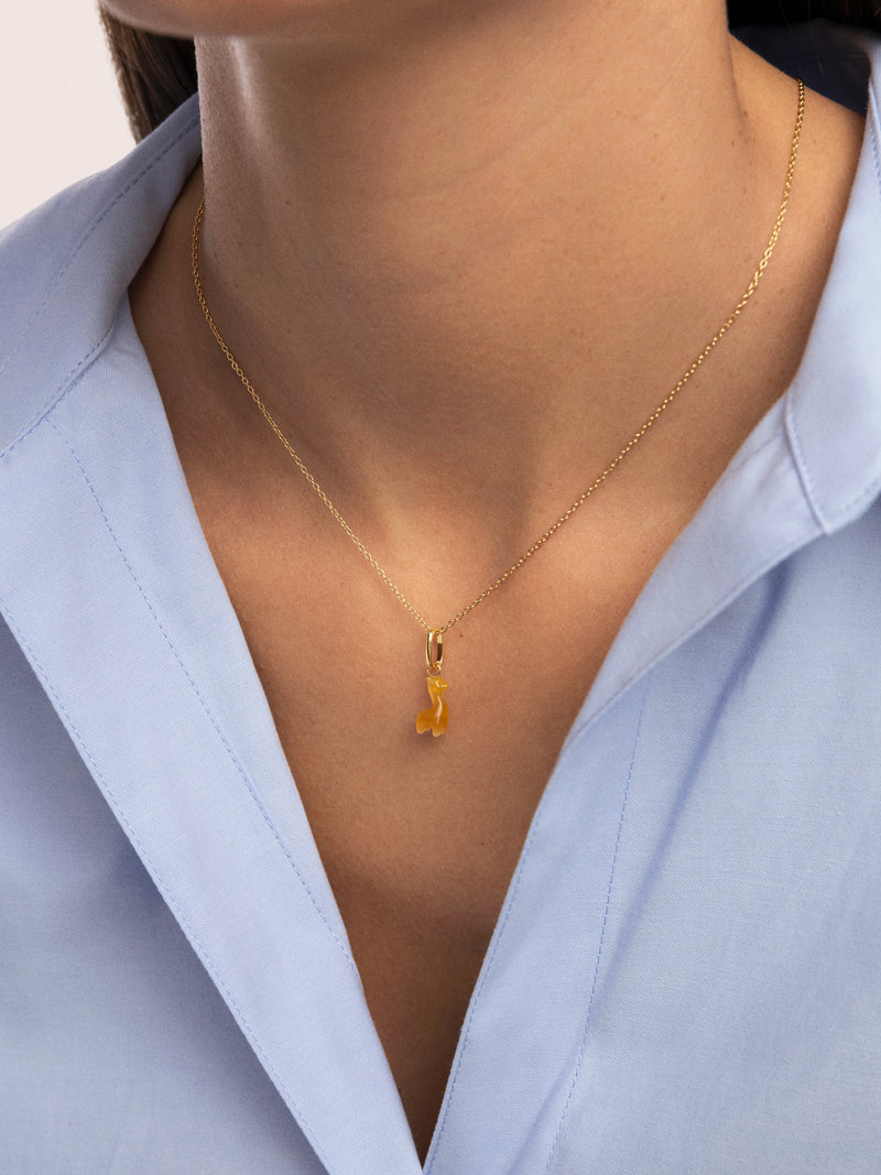 Lama Stone Charm Silber, vergoldet 