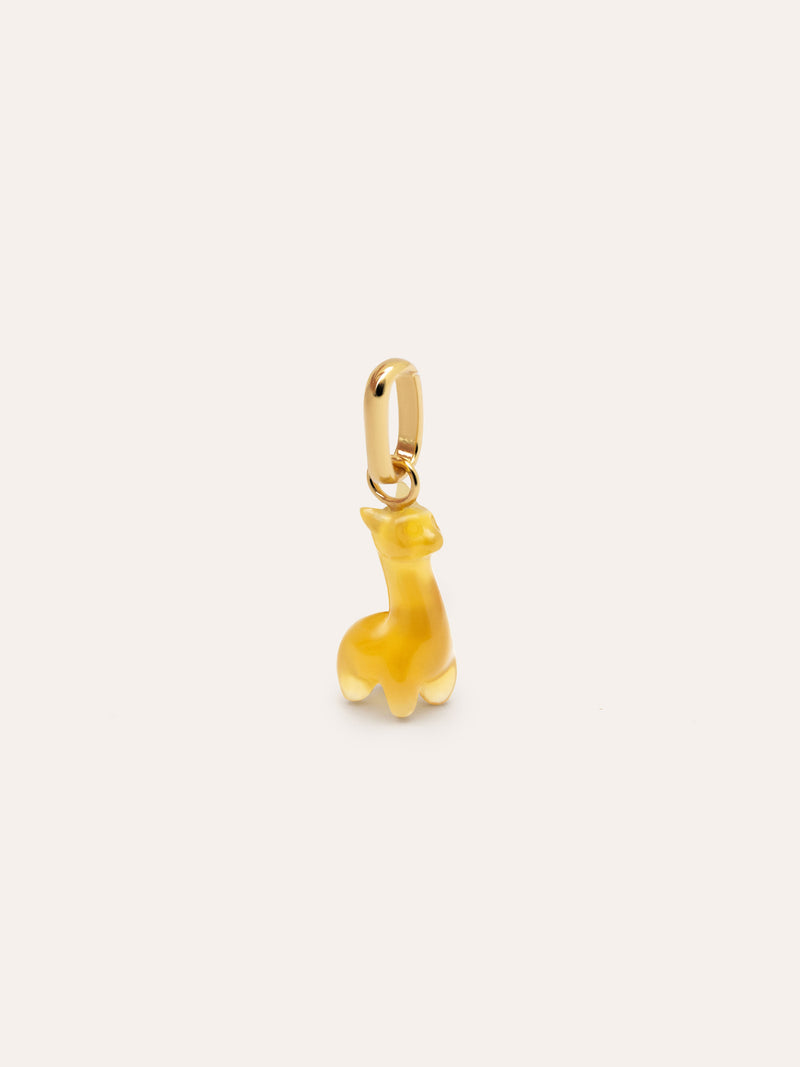 Lama Stone Charm Silber, vergoldet 