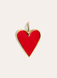 Lovely Heart Red Enamel Charm, vergoldet
