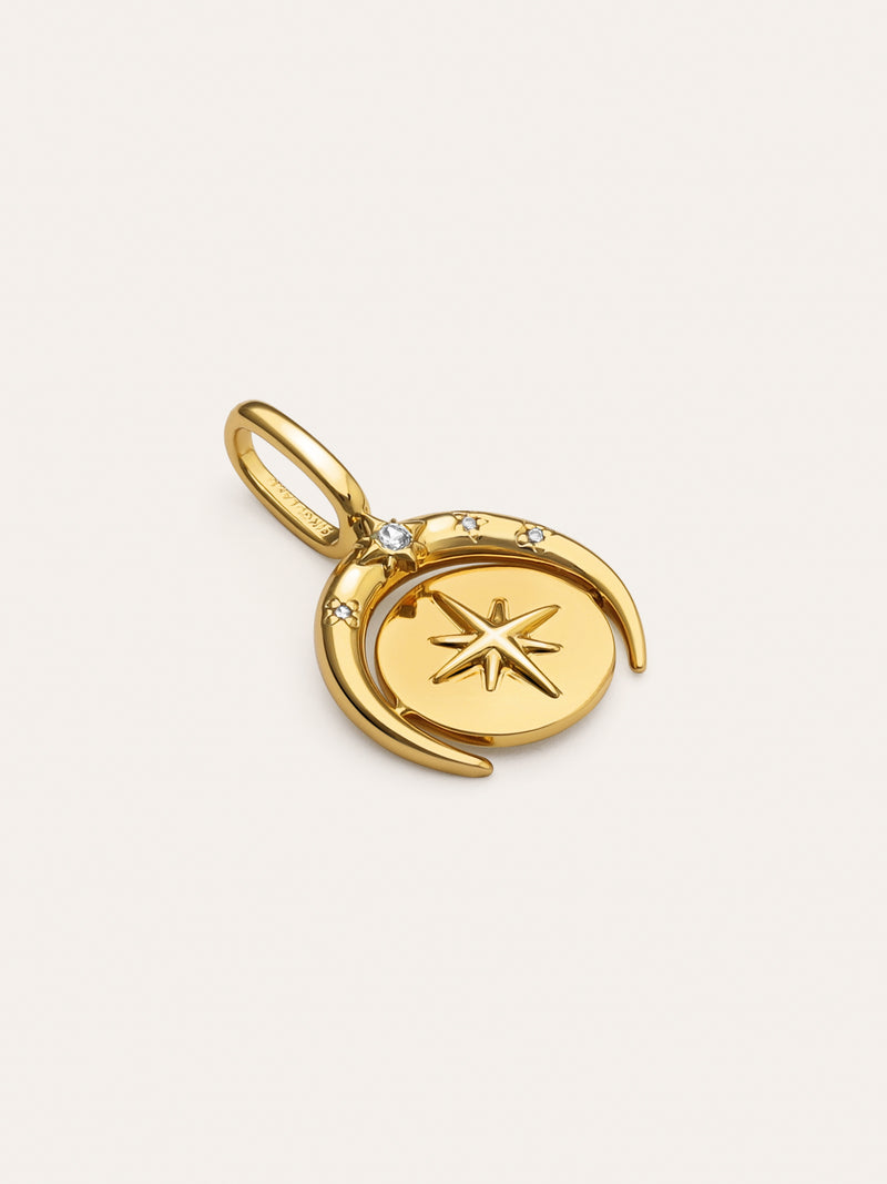 Charm Medallion Moonset Banho de Ouro