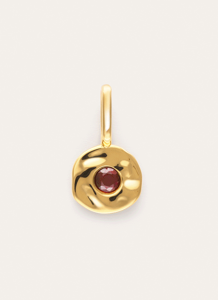 Charm Mini Birthstone Prata Banho de Ouro