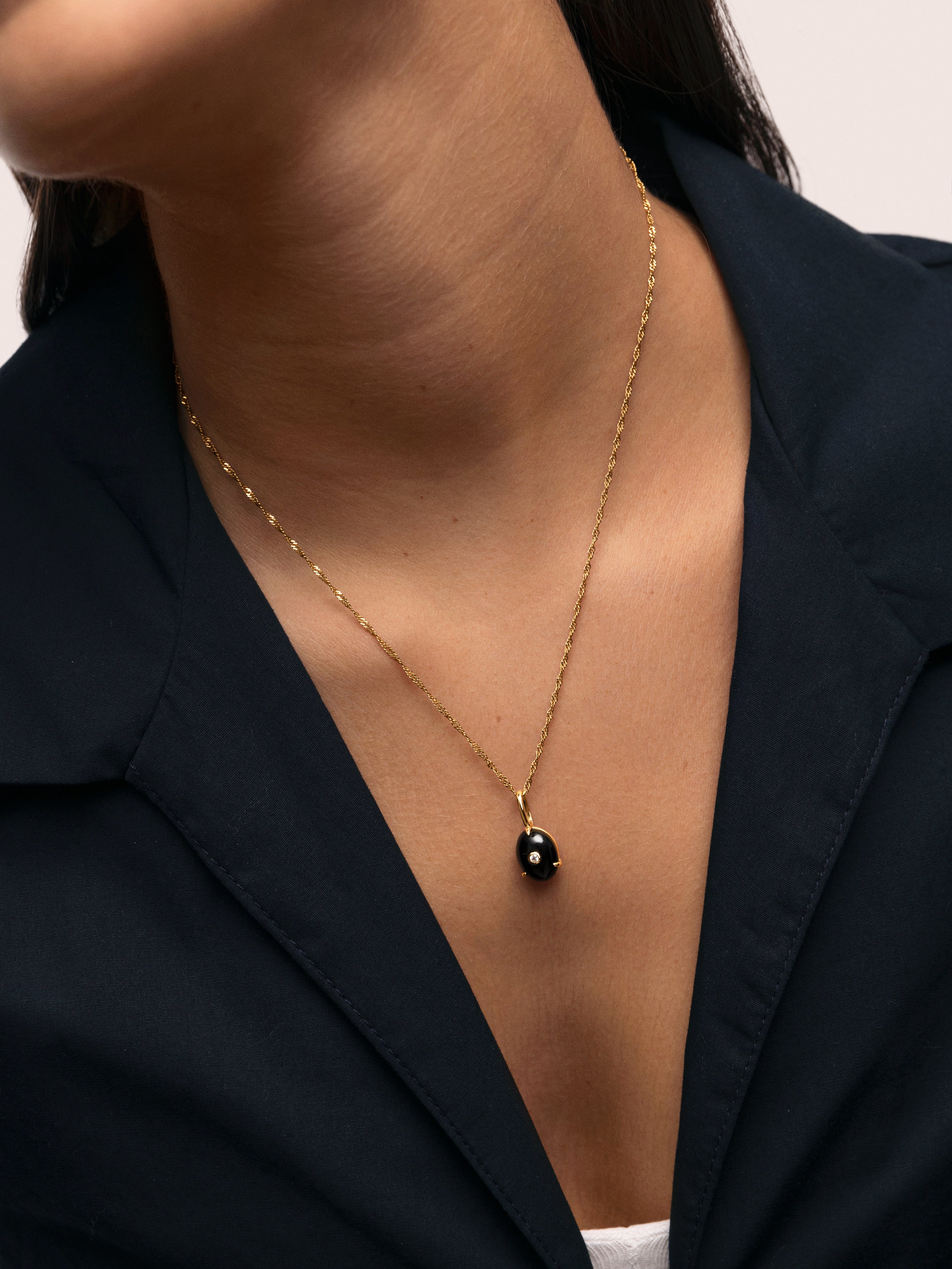 My Maxi Onyx Spark Charm vergoldet