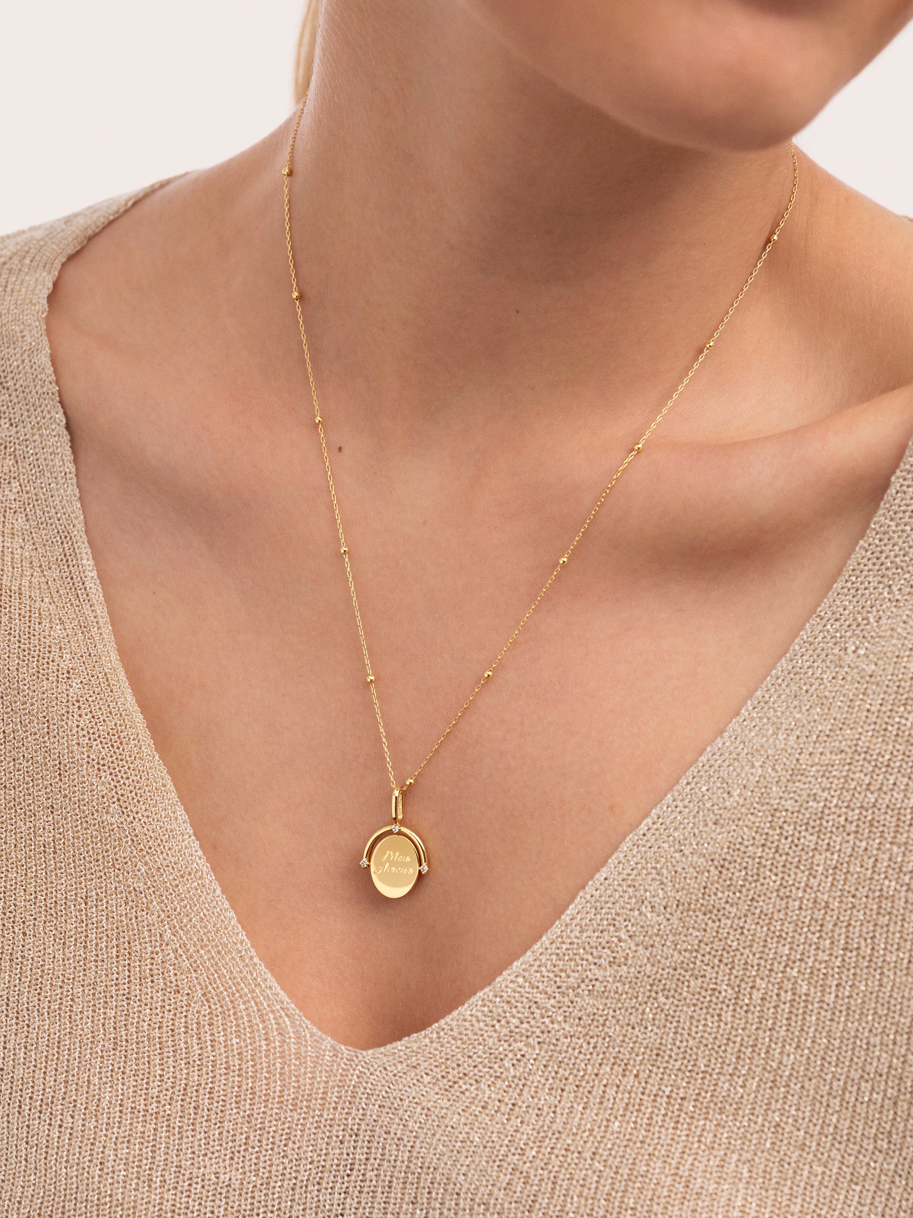 Mon Amour Charm, vergoldet