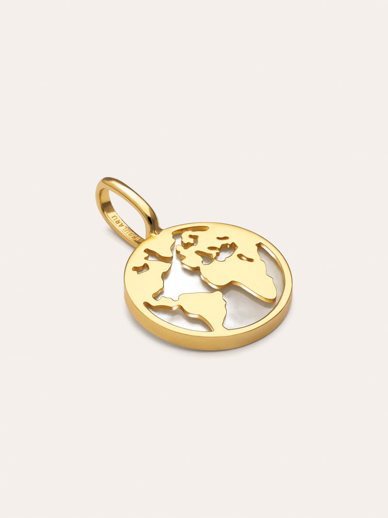 Charm Mundo Nácar Banho de Ouro