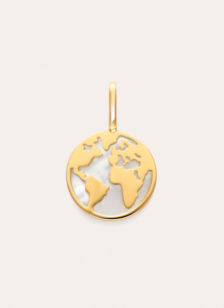 Wold Mother of Pearl Gold Charm