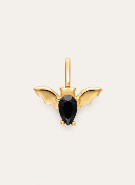 Charm Fledermaus vergoldet