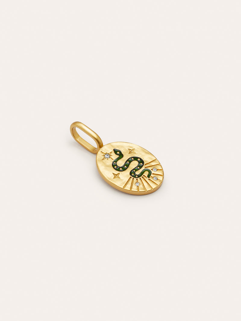 Mystic Schlange Charm, vergoldet