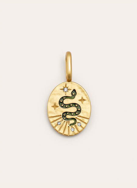 Charm Mystic Serpiente Baño Oro