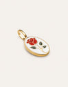 Rose Enamel Charm, vergoldet