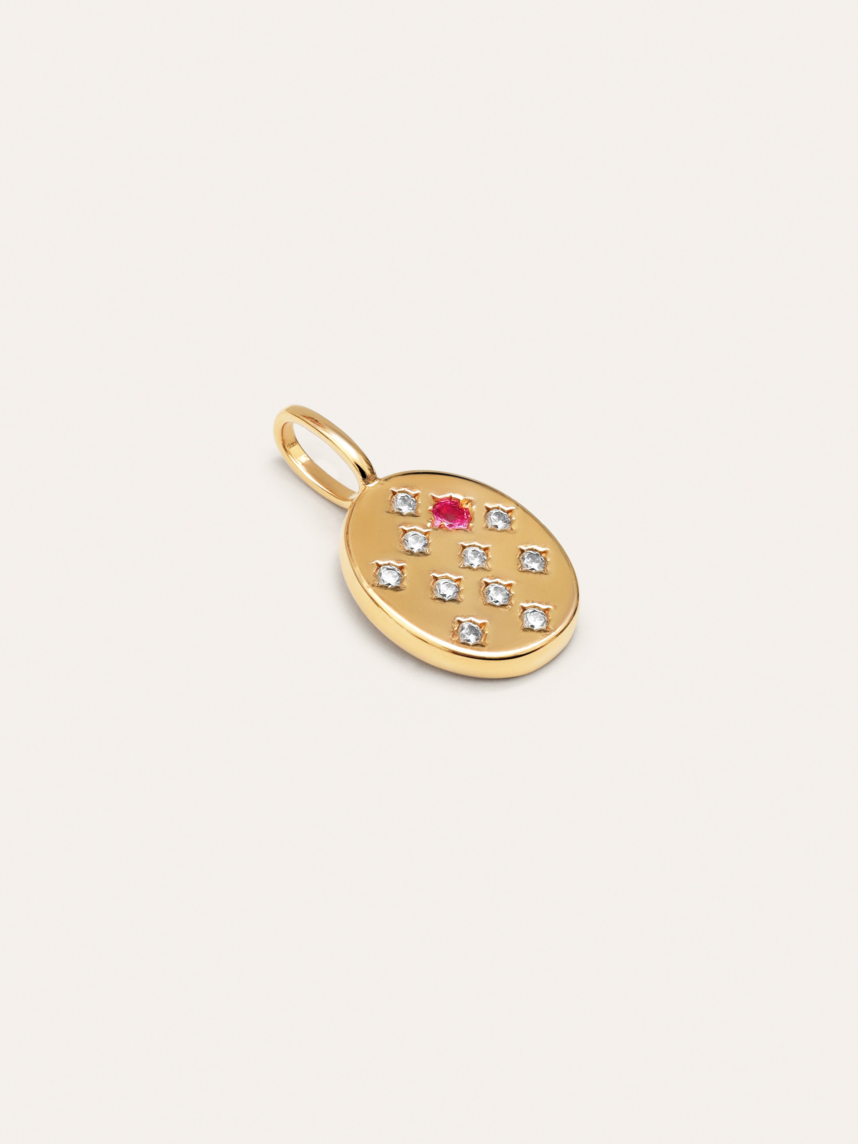 Charm Sello Rosa Baño Oro
