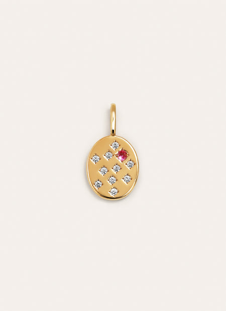 Charm Sello Rosa Baño Oro