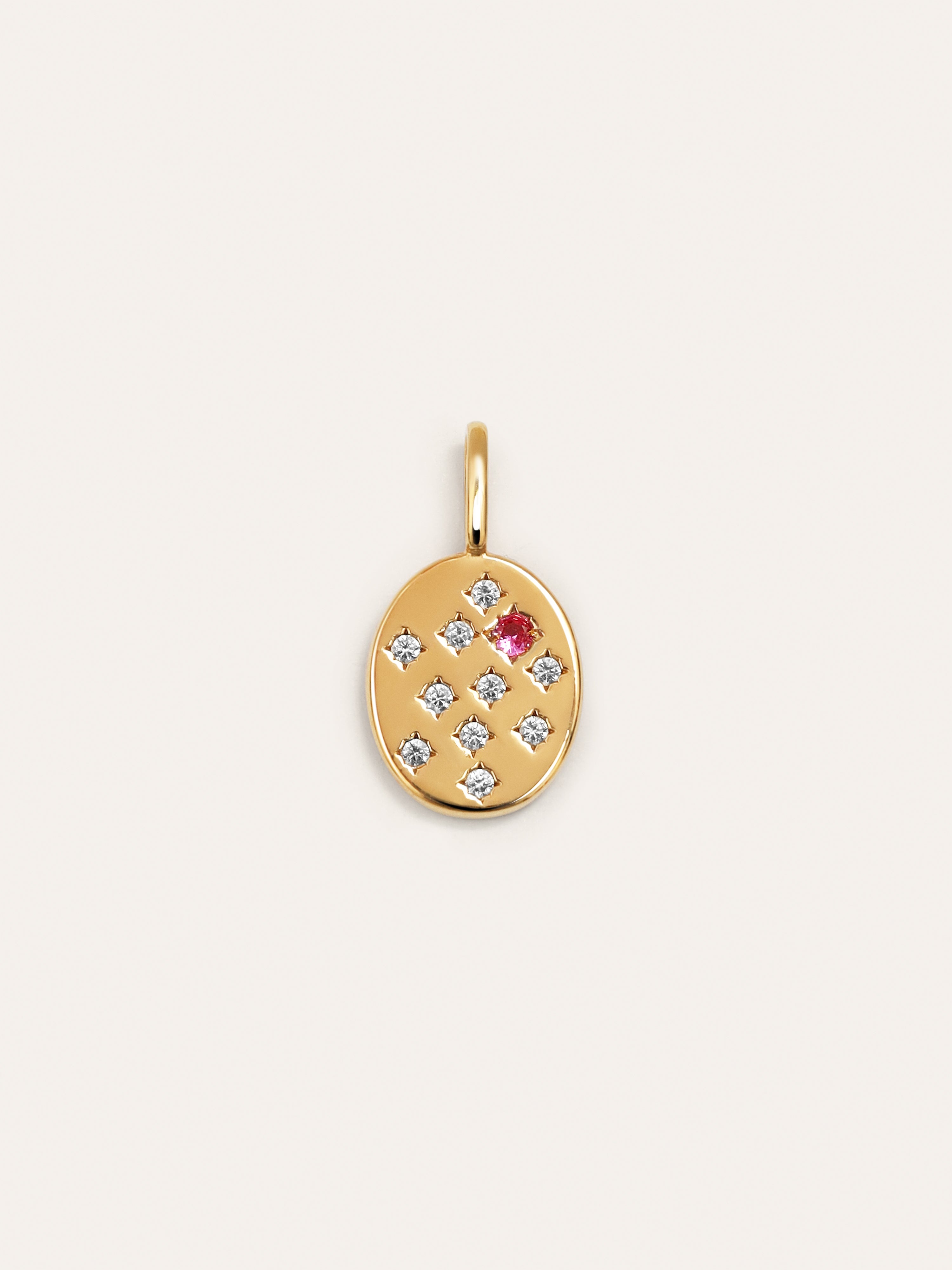 Charm Sello Rosa Baño Oro