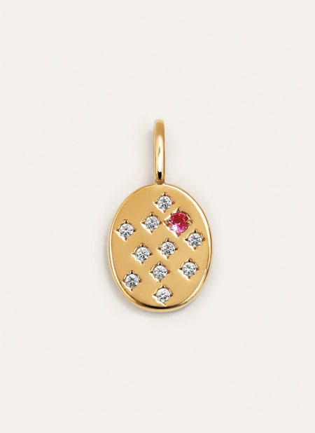 Charm Sello Rosa Baño Oro