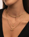 Collar Dots Plata Baño Oro