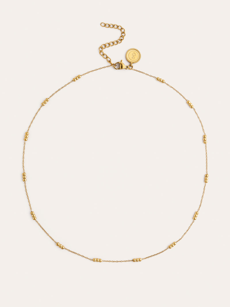 Collar Triple Dots Acero Baño Oro
