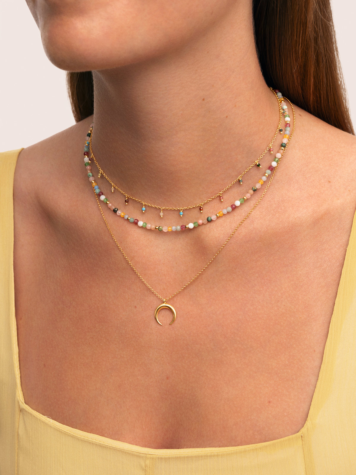 Ketting Moonset Staal verguld - vista 4