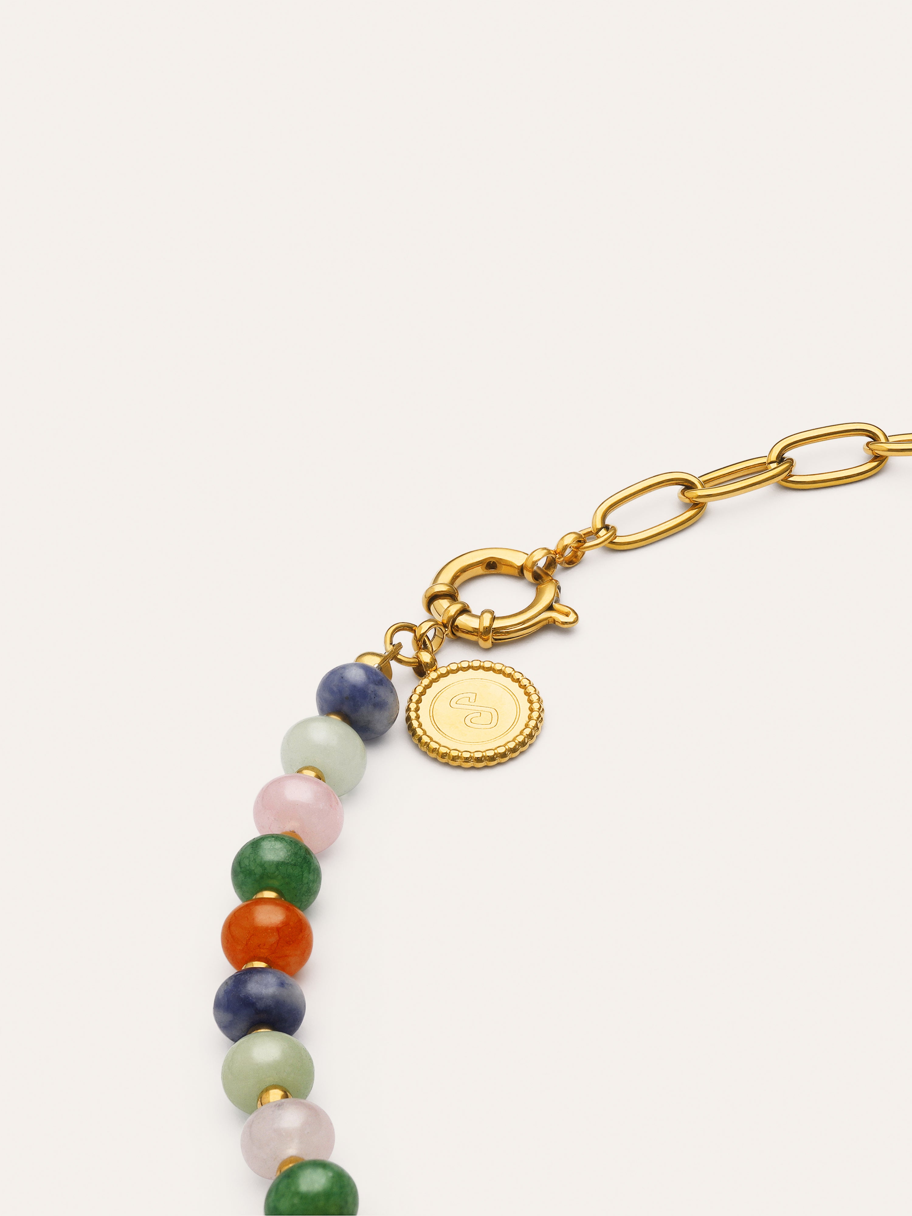 Collar Alpine Chic Stones Acero Baño Oro