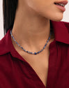 Collar Amulet Cianita Acero Baño Oro