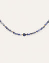Collar Amulet Cianita Acero Baño Oro