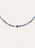 Collar Amulet Cianita Acero Baño Oro