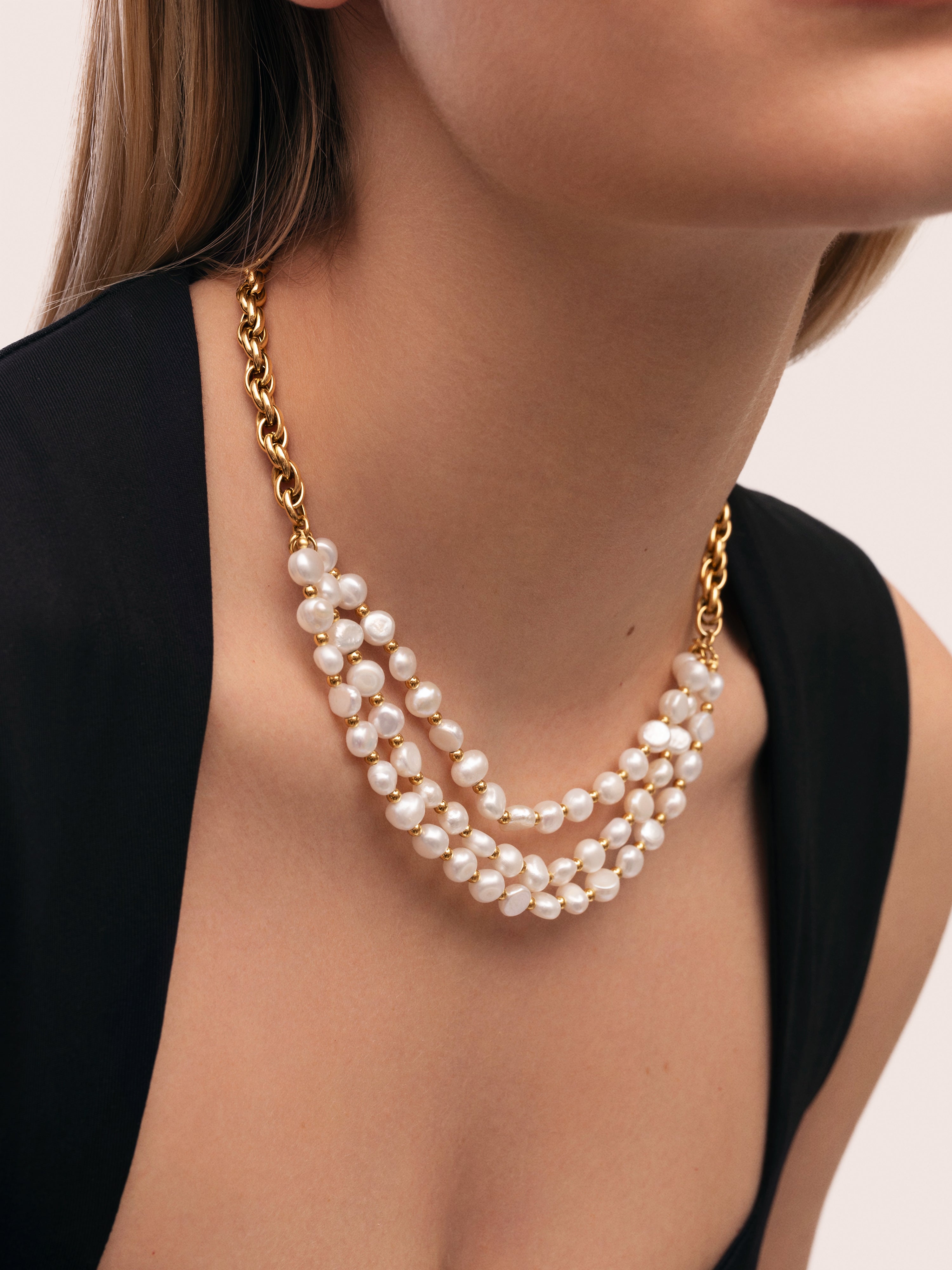 Collar Audrey Premium Acero Baño Oro