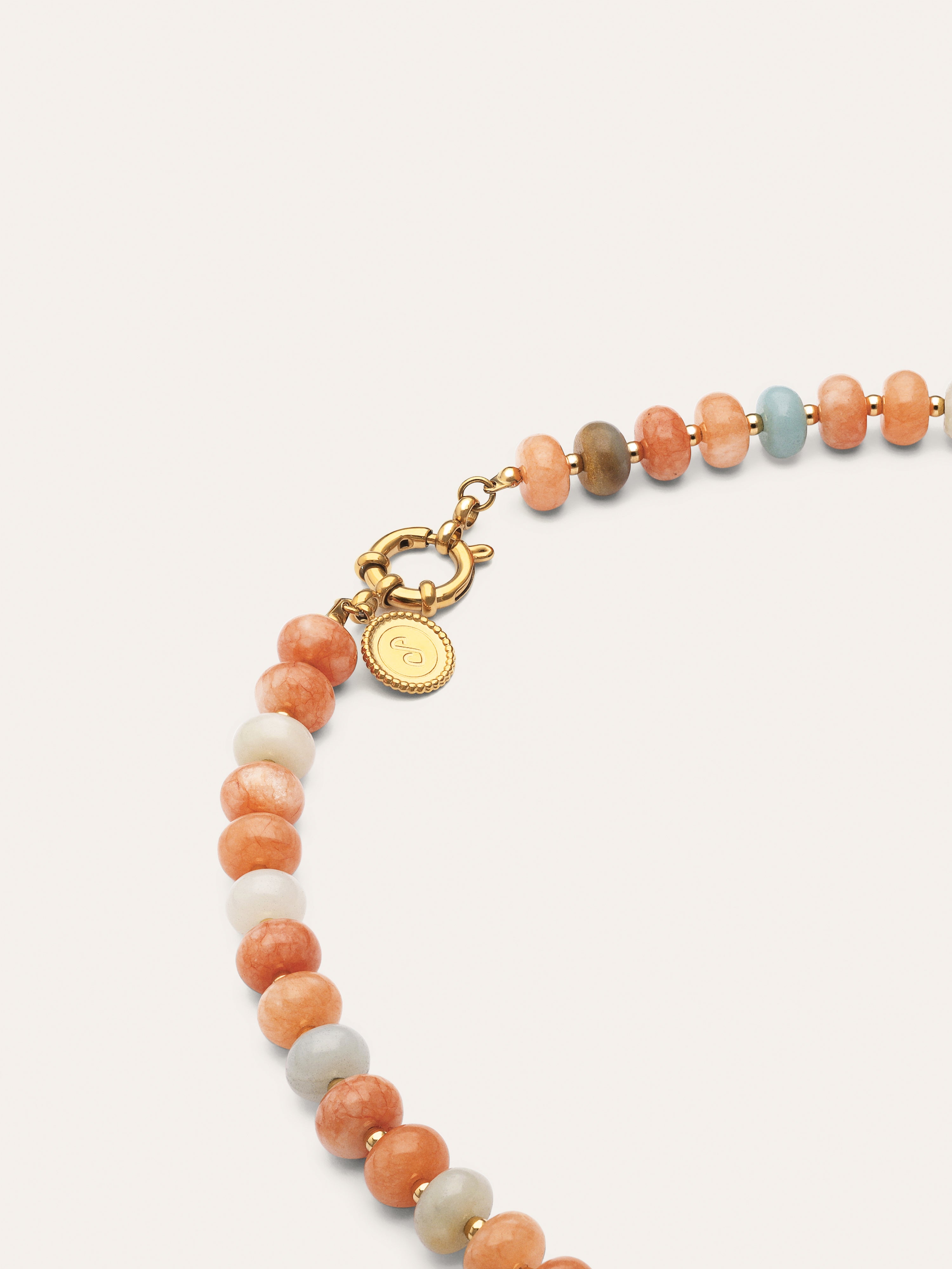 Colar Ámbar Stones Aço Banho de Ouro