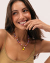 Halskette Bali Stones Edelstahl mit 18kt Goldbeschichtung