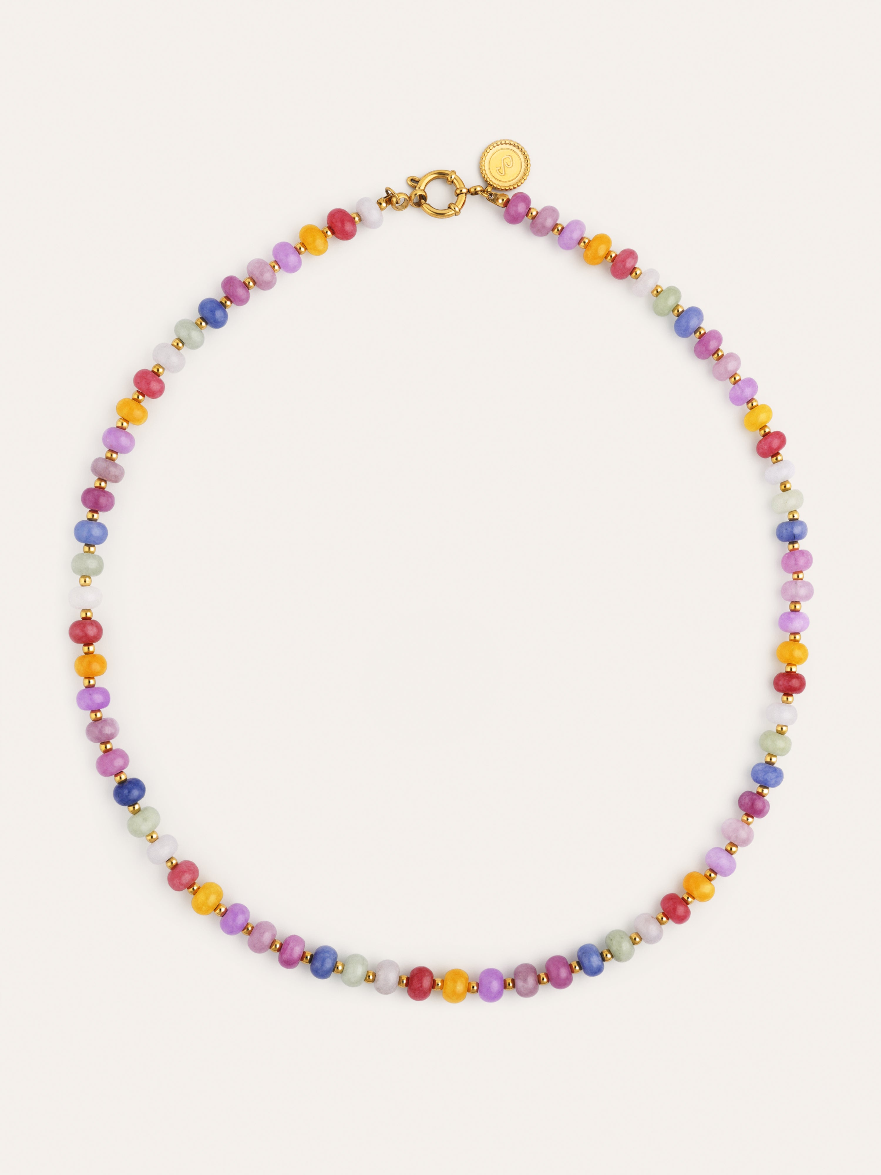 Halskette Bali Stones Edelstahl mit 18kt Goldbeschichtung