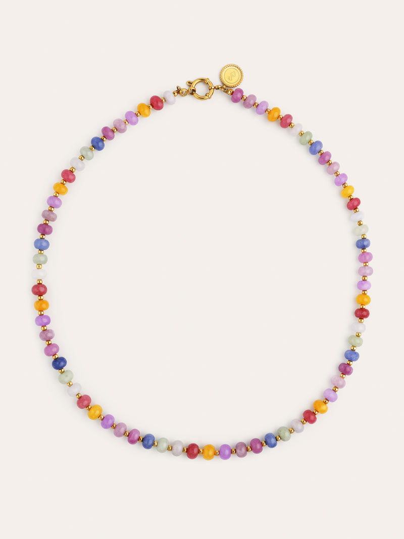 Halskette Bali Stones Edelstahl mit 18kt Goldbeschichtung