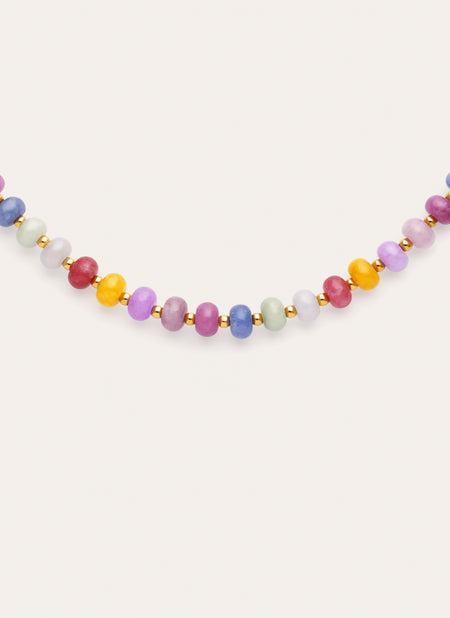 Halskette Bali Stones Edelstahl mit 18kt Goldbeschichtung