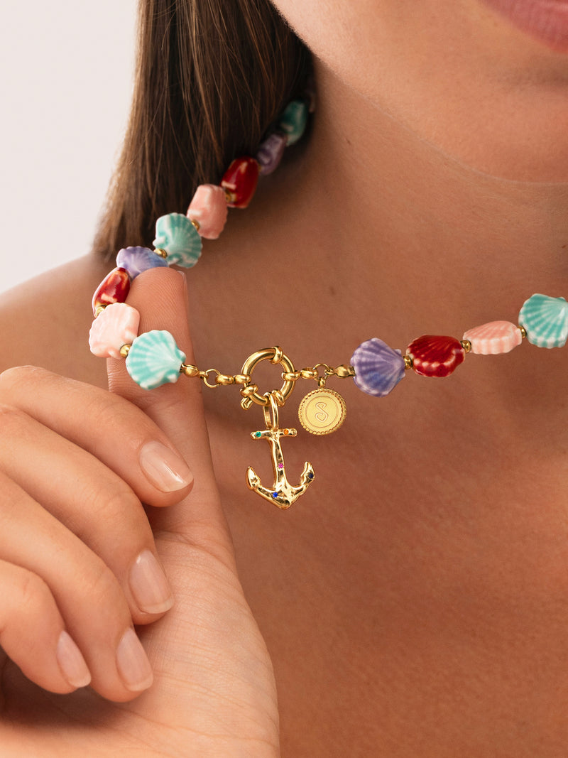 Collier Begur Coquillages Acier Plaqué Or