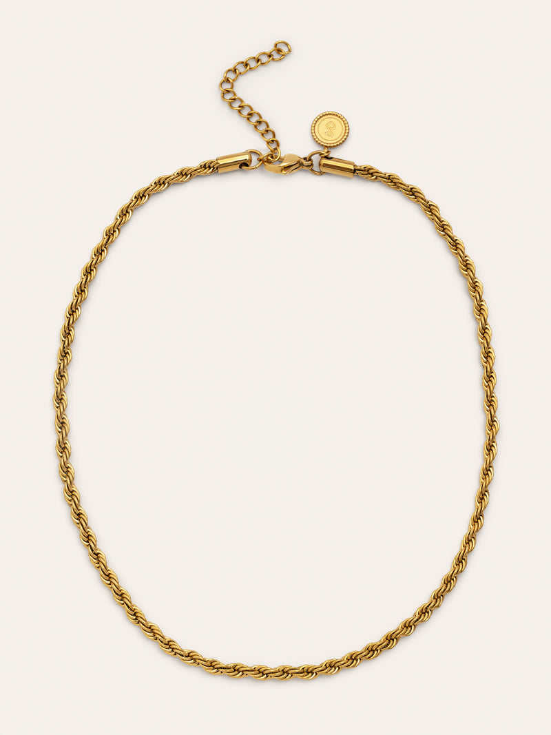 Collar Big Cord Acero Baño Oro