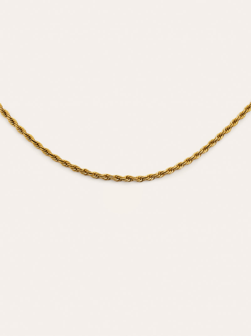 Collar Big Cord Acero Baño Oro