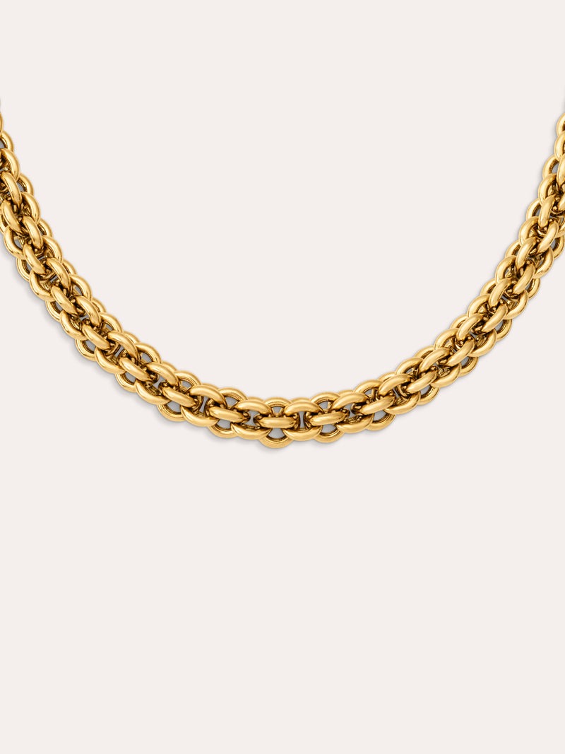 Collar Big Rope Acero Baño Oro