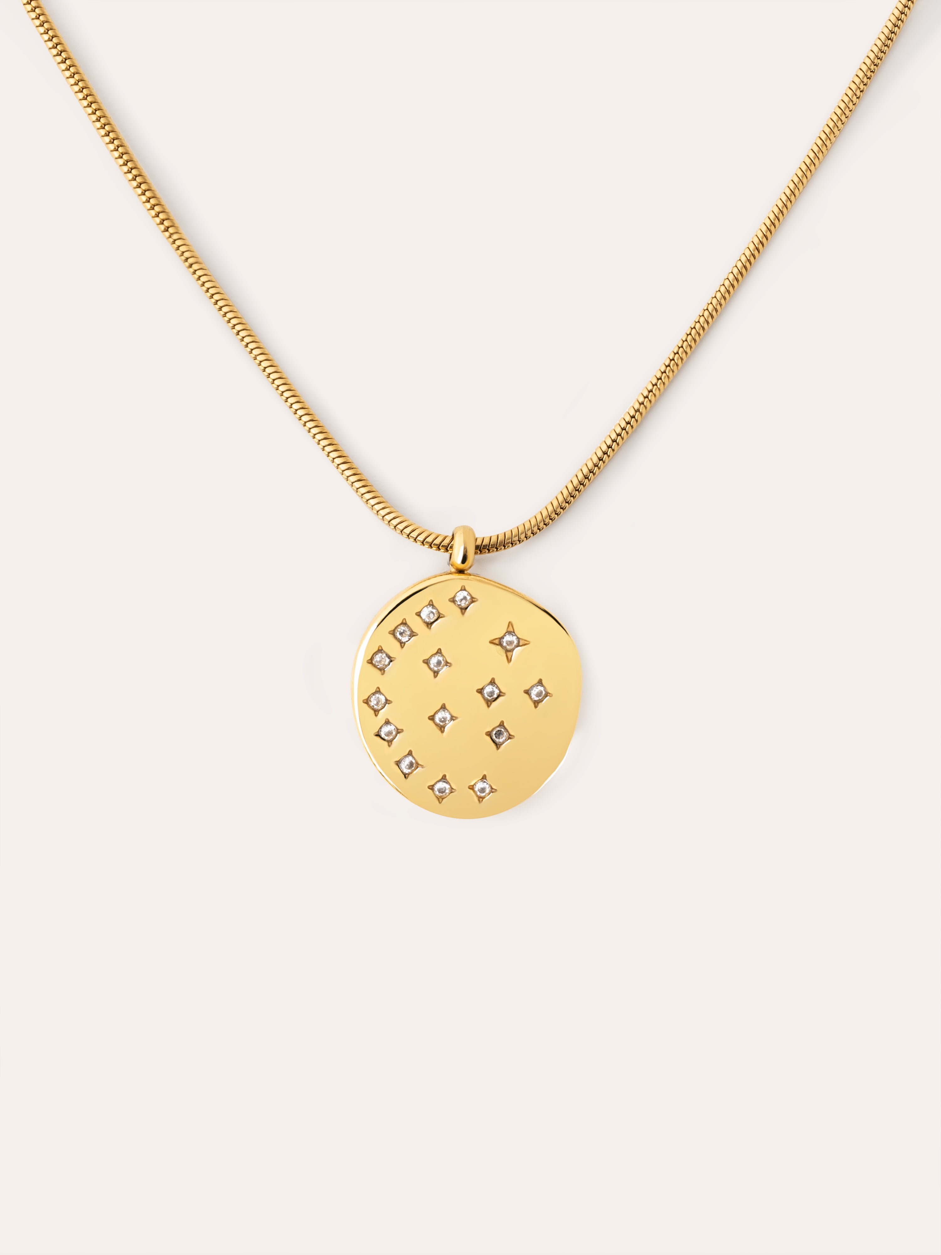 Collier Bling Acier Plaqué Or