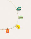 Collar Boho Color Shells Acero Baño Oro
