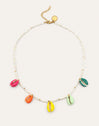 Collar Boho Color Shells Acero Baño Oro