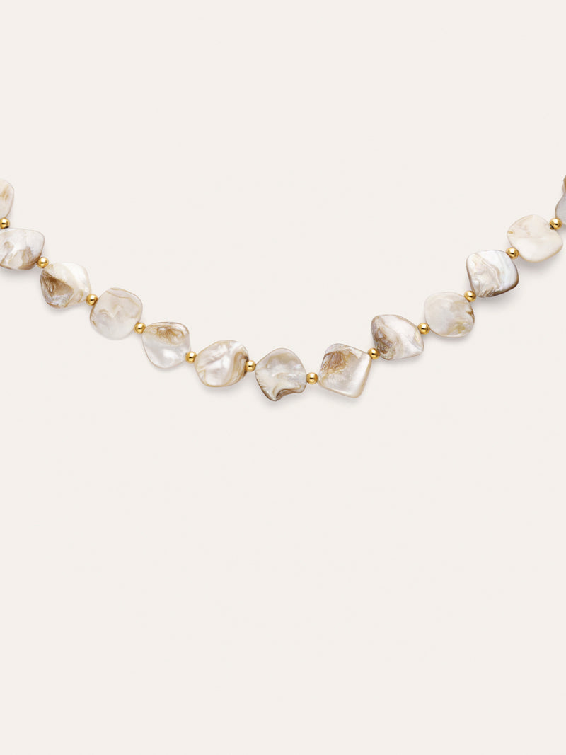Collar Capri Nácar Acero Baño Oro