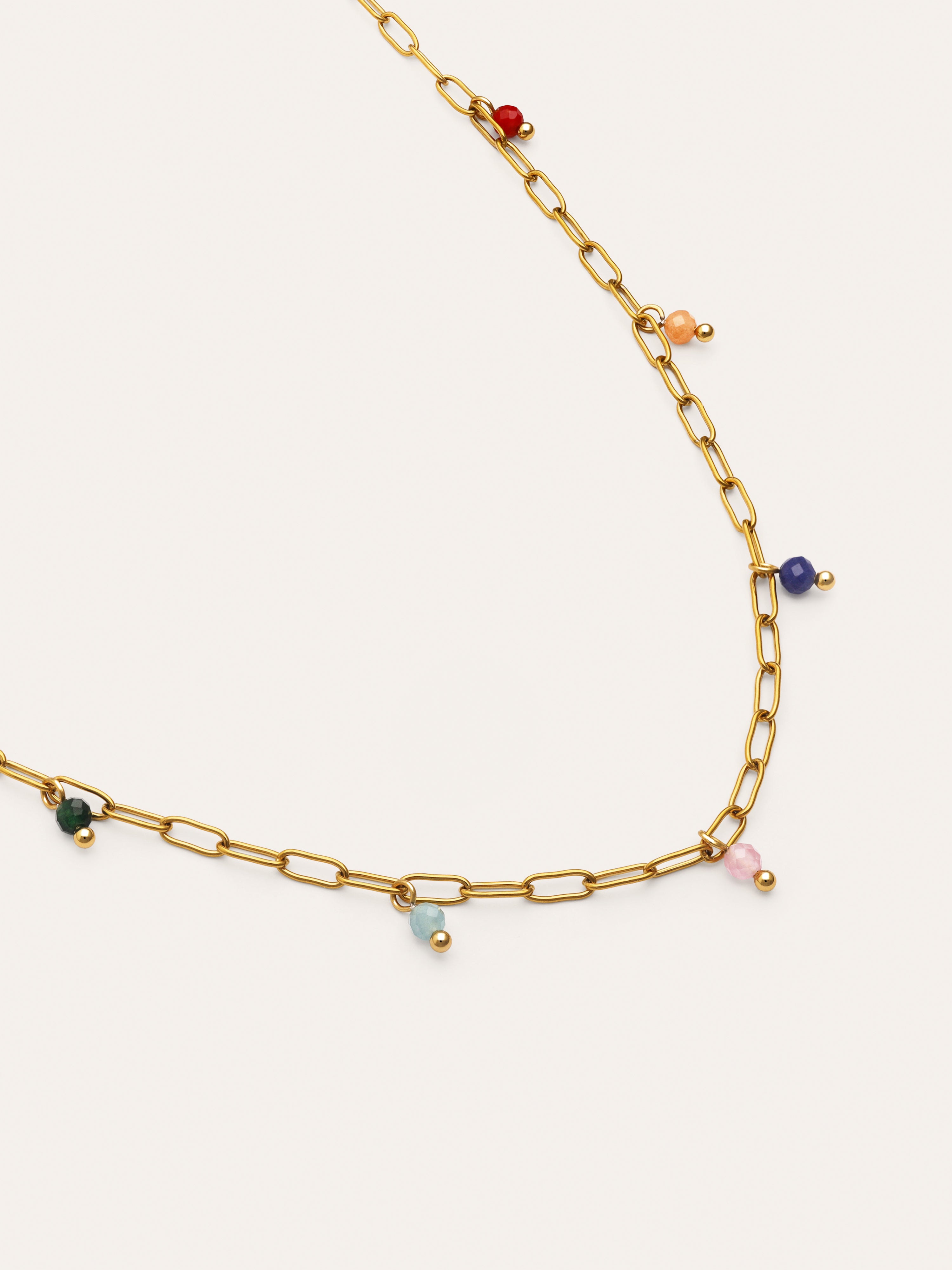 Chic Dancing Stones Necklace, Steel, Gold-Plated
