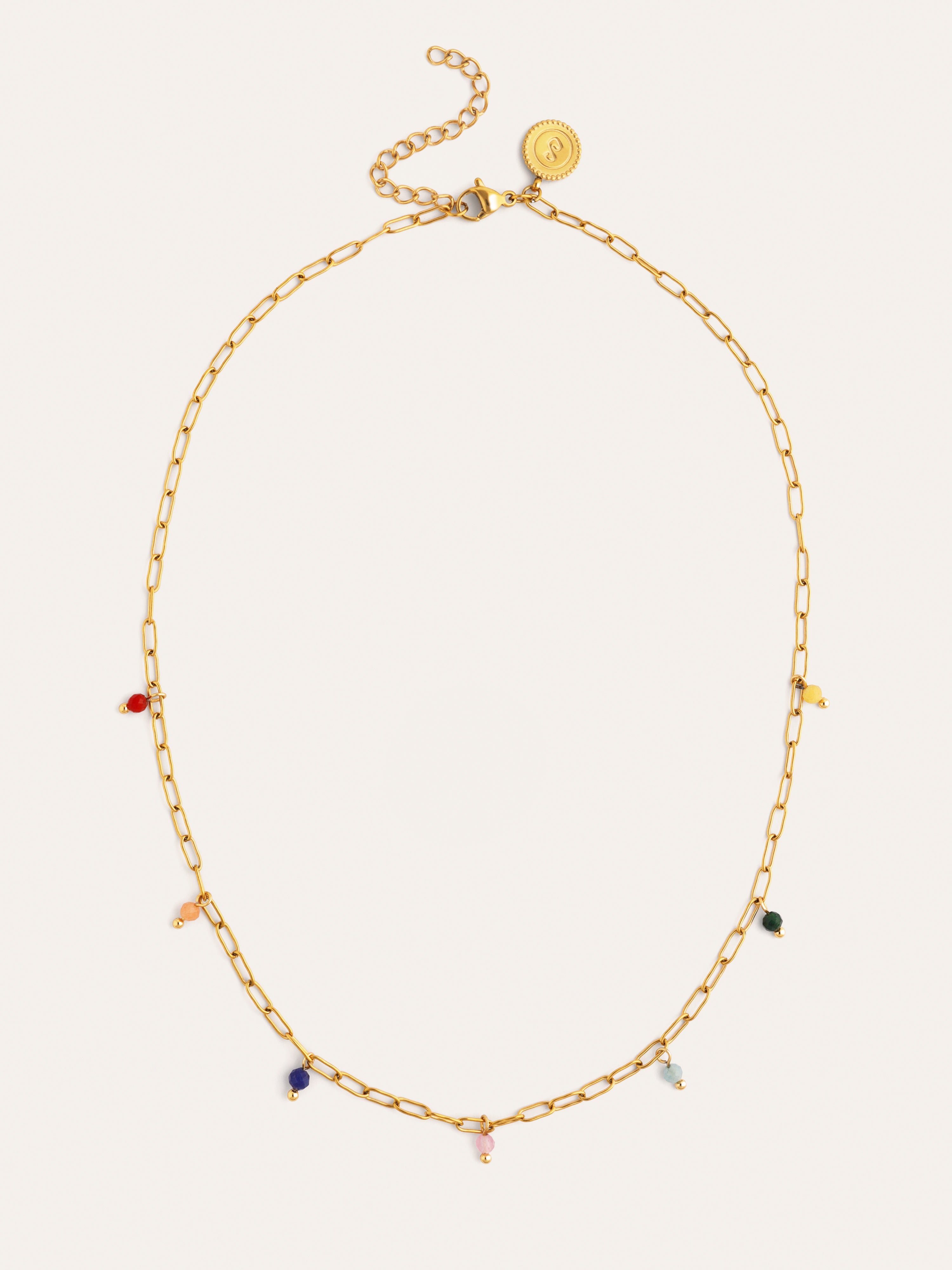 Chic Dancing Stones Necklace, Steel, Gold-Plated