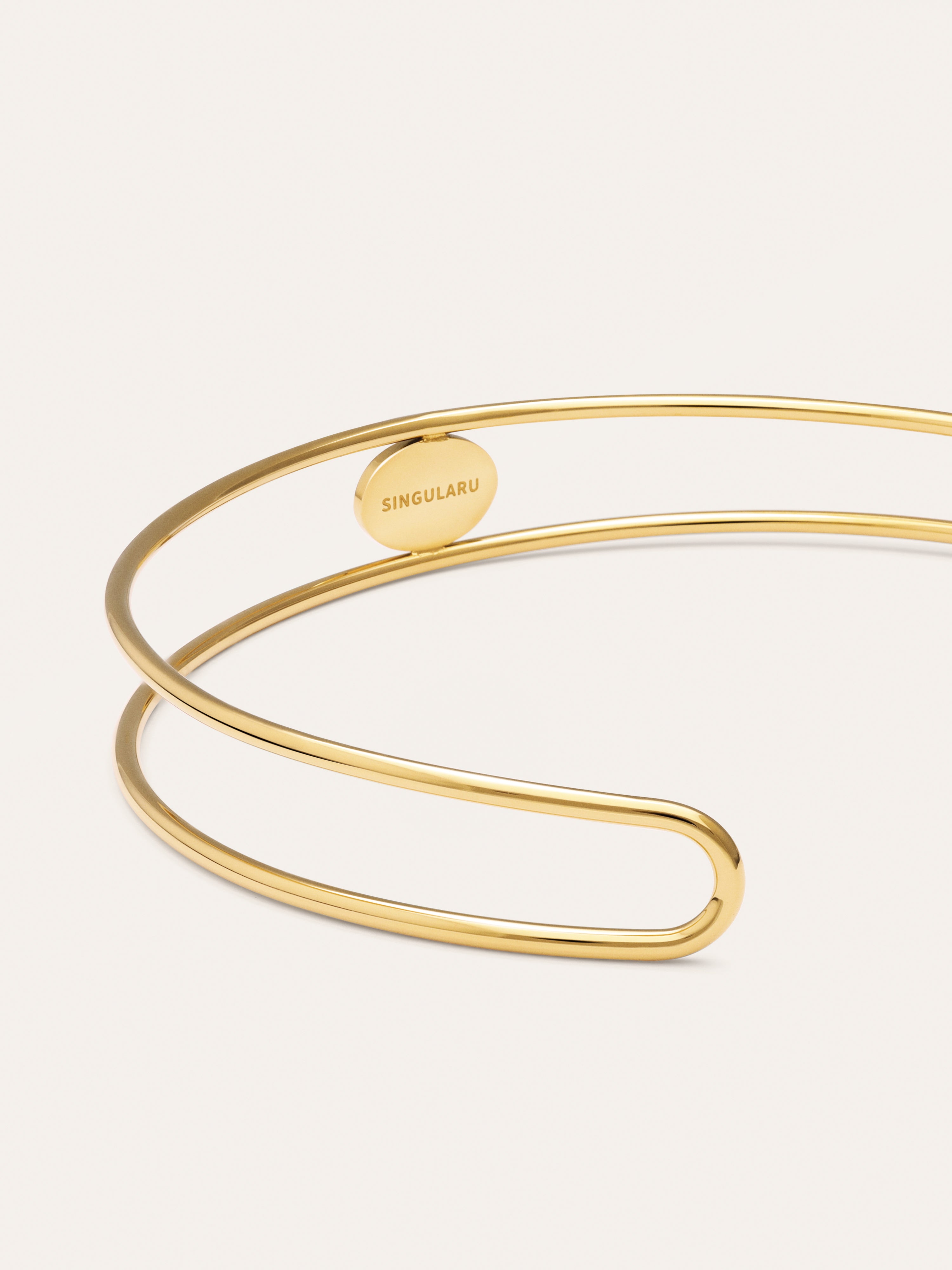 Choker Cianita Aço Banho Ouro