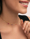 Collar Color Bits Acero Baño Oro