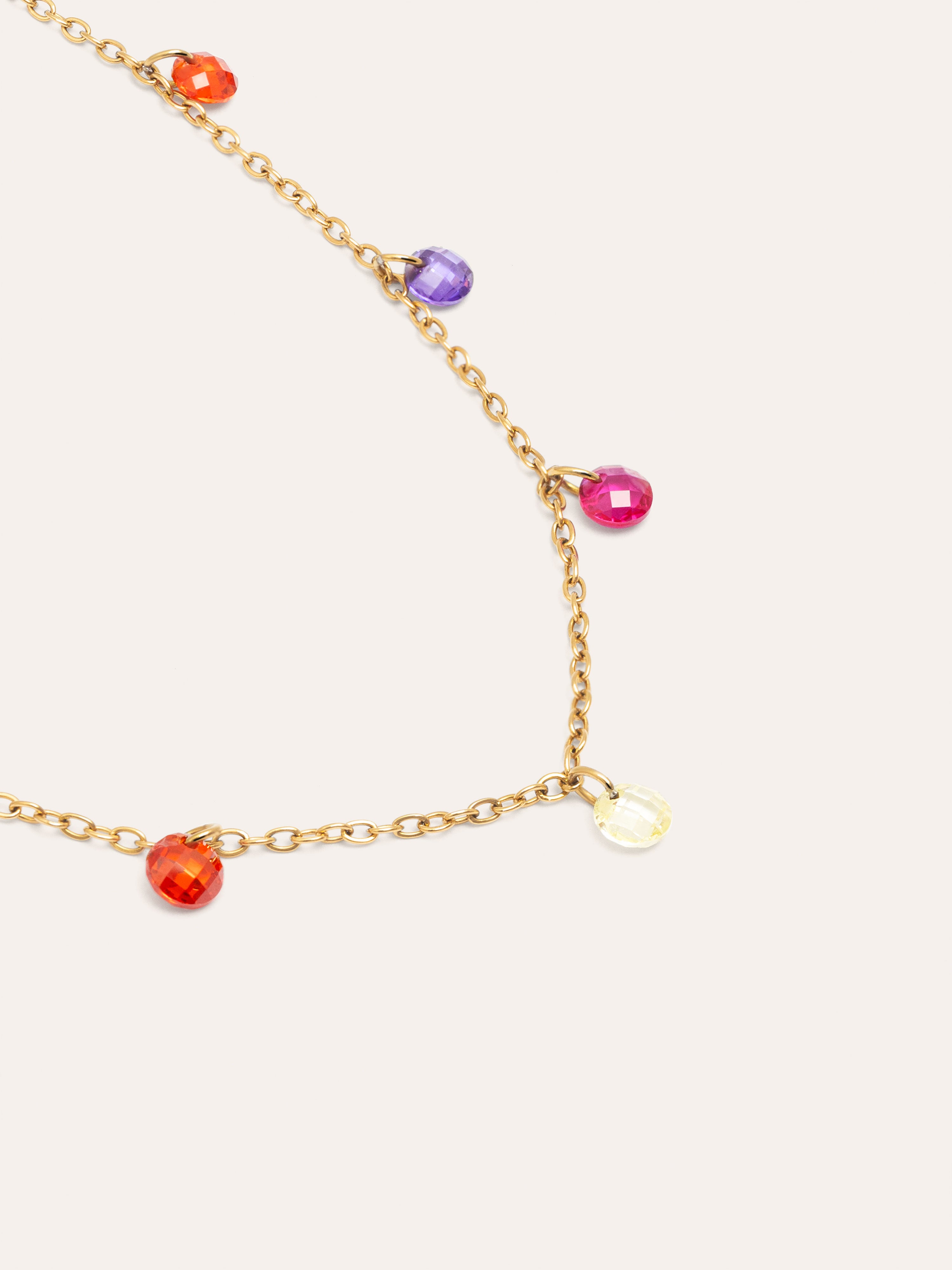 Collar Color Bits Acero Baño Oro