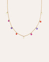 Collar Color Bits Acero Baño Oro