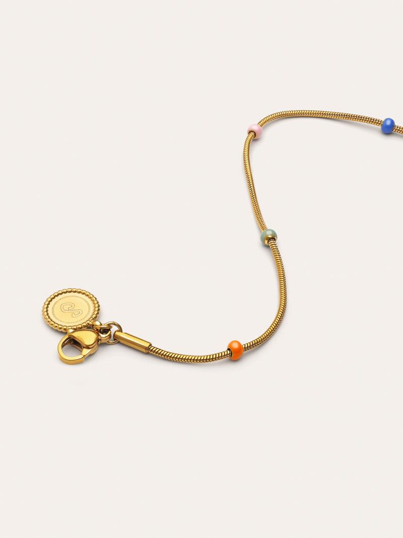 Colar Carla Enamel Aço Banho de Ouro