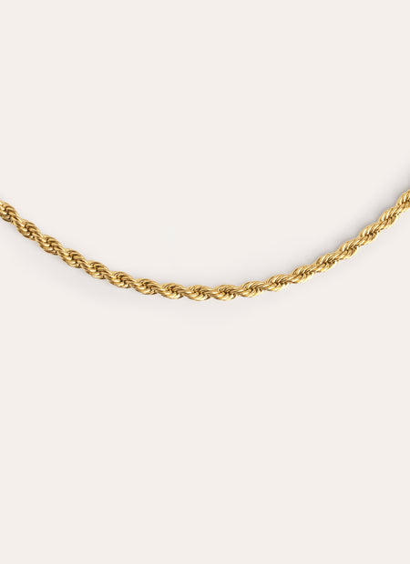 Collar Cord Acero Baño Oro