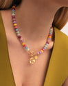 Collar Color Stones Acero Baño Oro