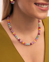 Collar Color Stones Acero Baño Oro
