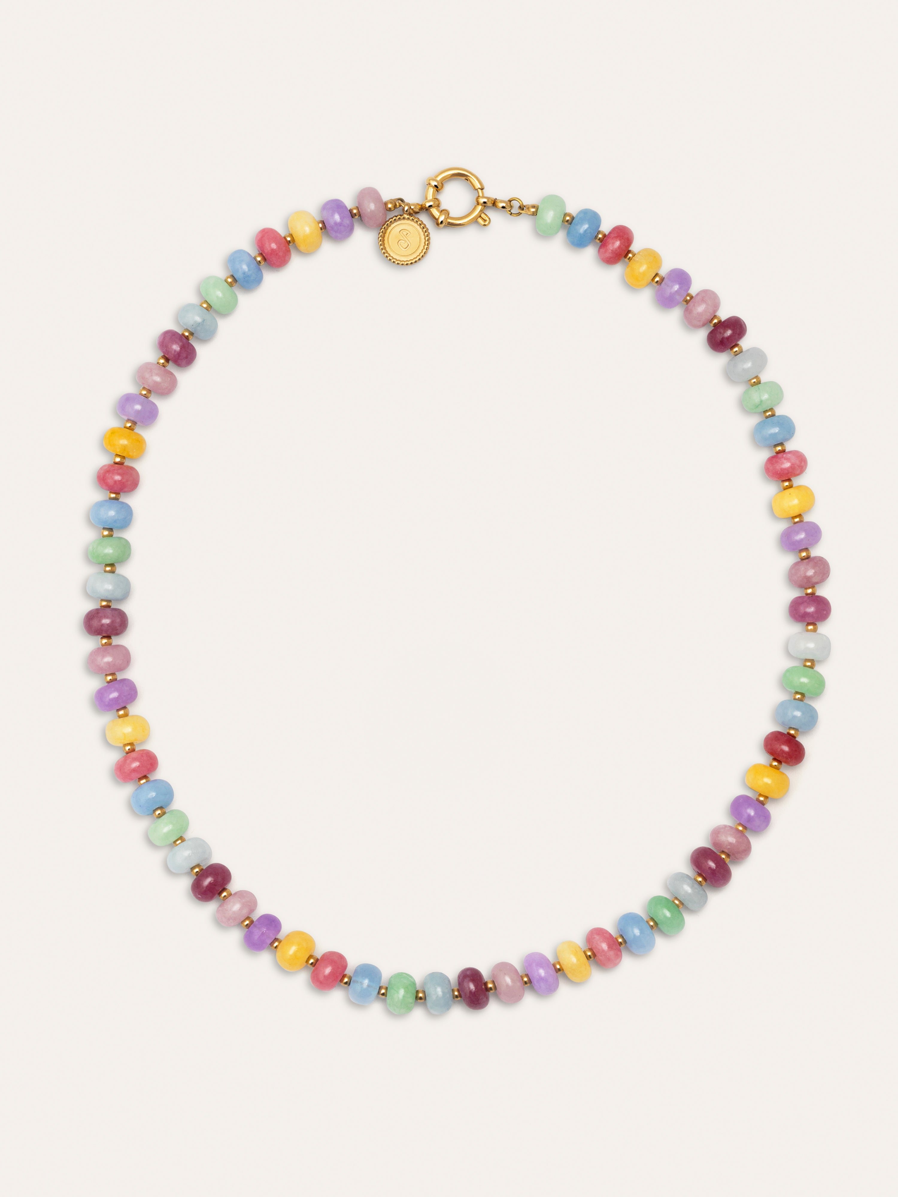 Collar Color Stones Acero Baño Oro