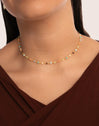 Collar Crystals Colors Plata Baño Oro